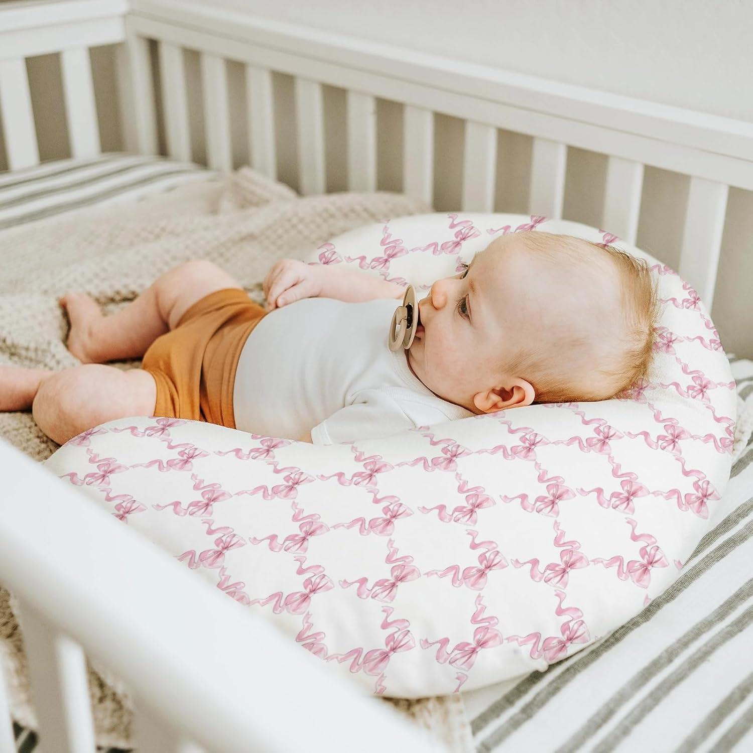 Funda de Almohada de Lactancia Ribbons Rosa 55.88x45.72 cm