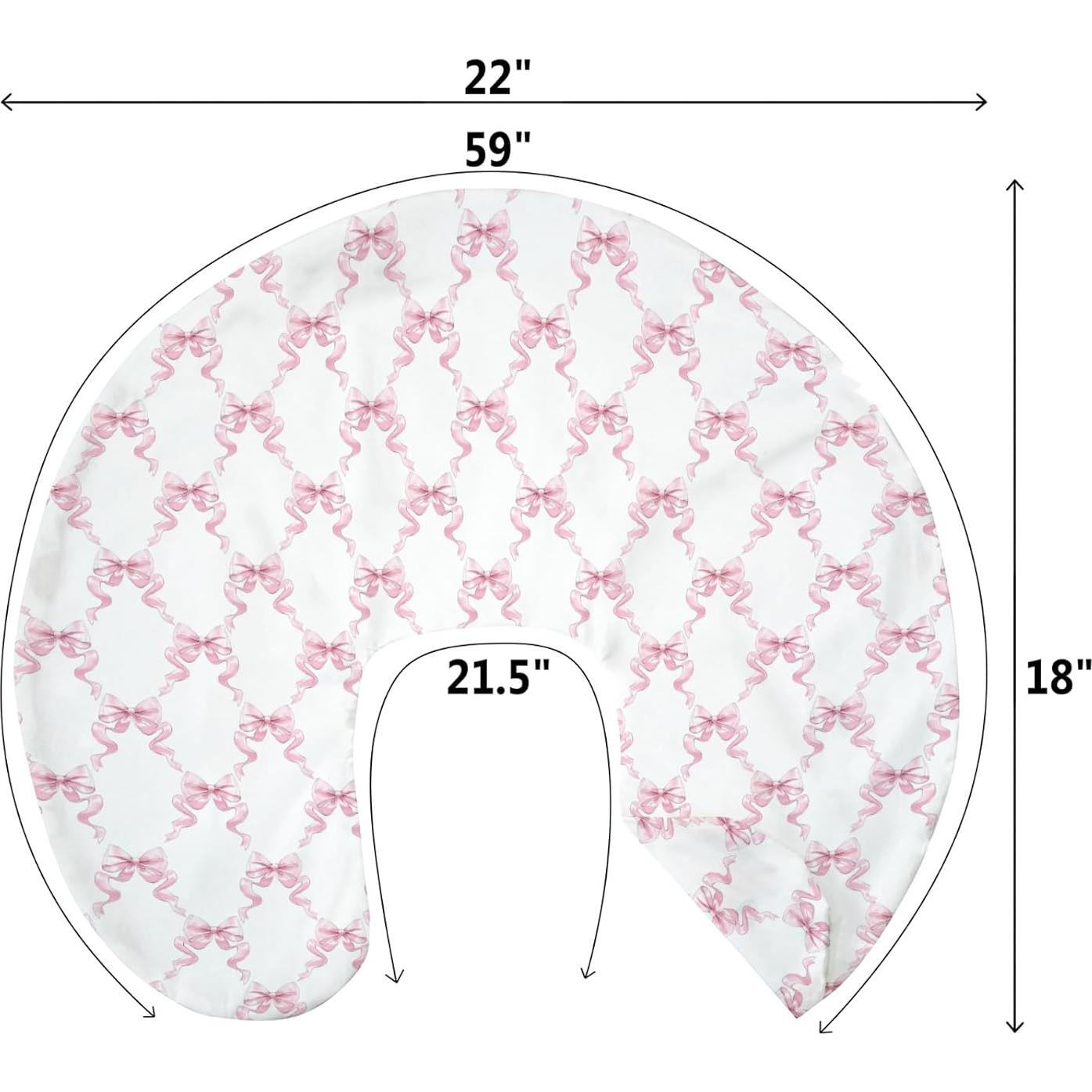 Funda de Almohada de Lactancia Ribbons Rosa 55.88x45.72 cm