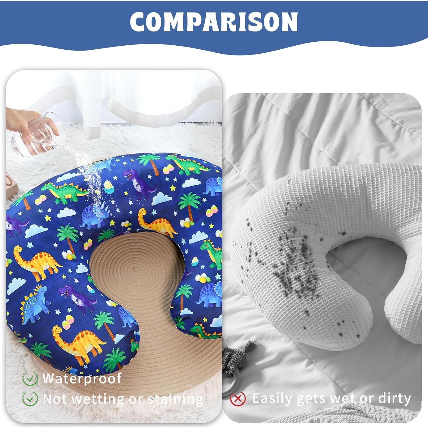 Funda de Almohada Impermeable Hooyax para Lactancia Dinosaurio