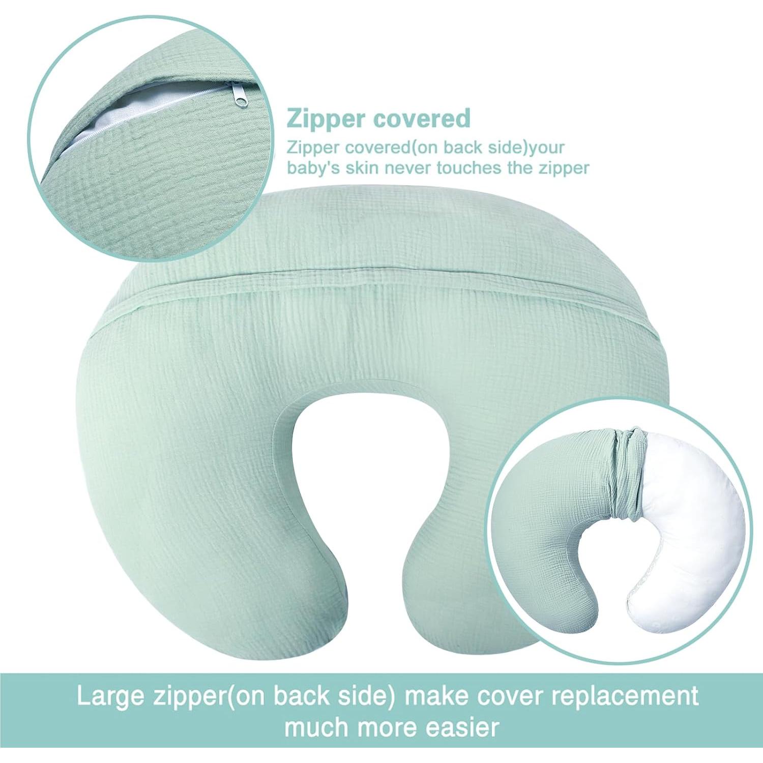 Funda de Almohada de Lactancia Owlowla Muslin Sage 45.72x15.24cm