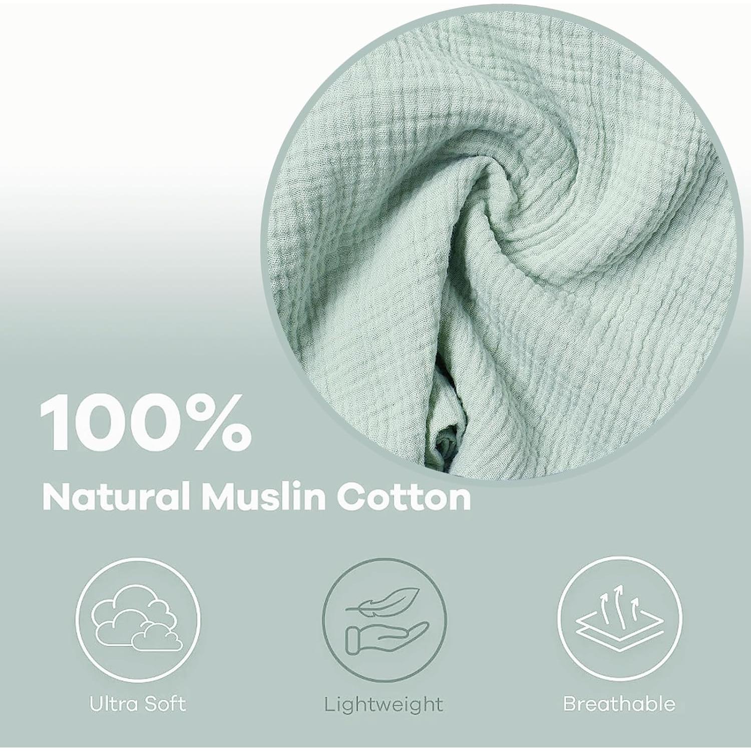 Funda de Almohada de Lactancia Owlowla Muslin Sage 45.72x15.24cm