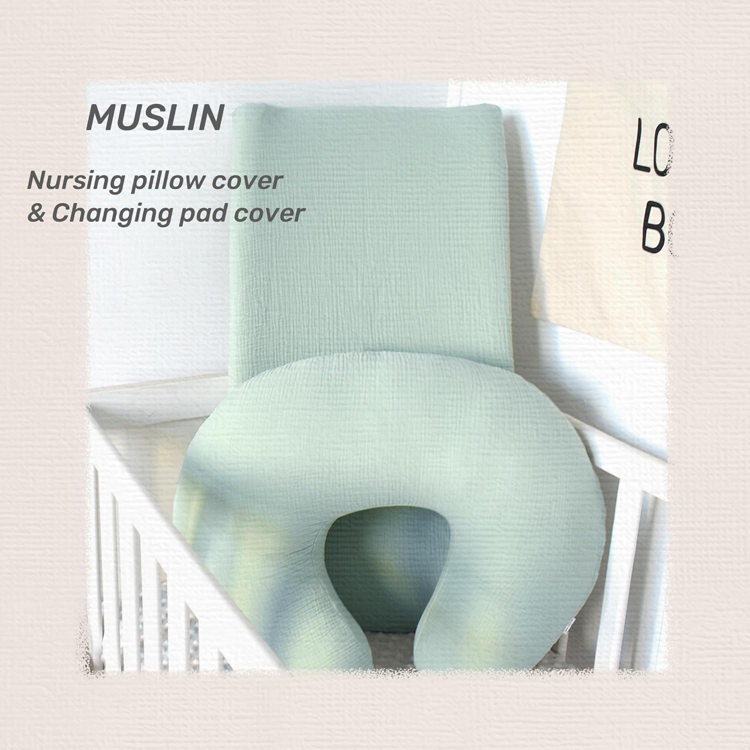 Funda de Almohada de Lactancia Owlowla Muslin Sage 45.72x15.24cm