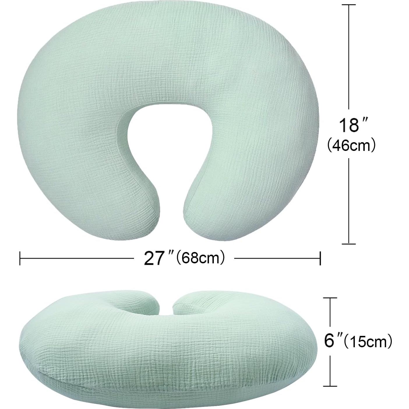 Funda de Almohada de Lactancia Owlowla Muslin Sage 45.72x15.24cm