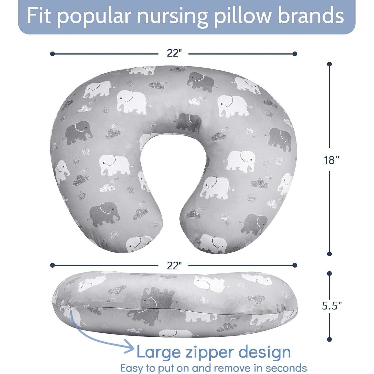 Funda de Almohada de Lactancia TANOFAR Elefante Suave y Transpirable