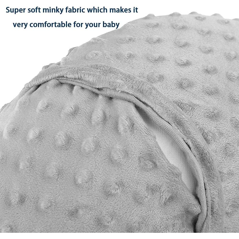 Funda de Almohada de Lactancia iEvolve Minky Beige y Blanco - 2 Unidades