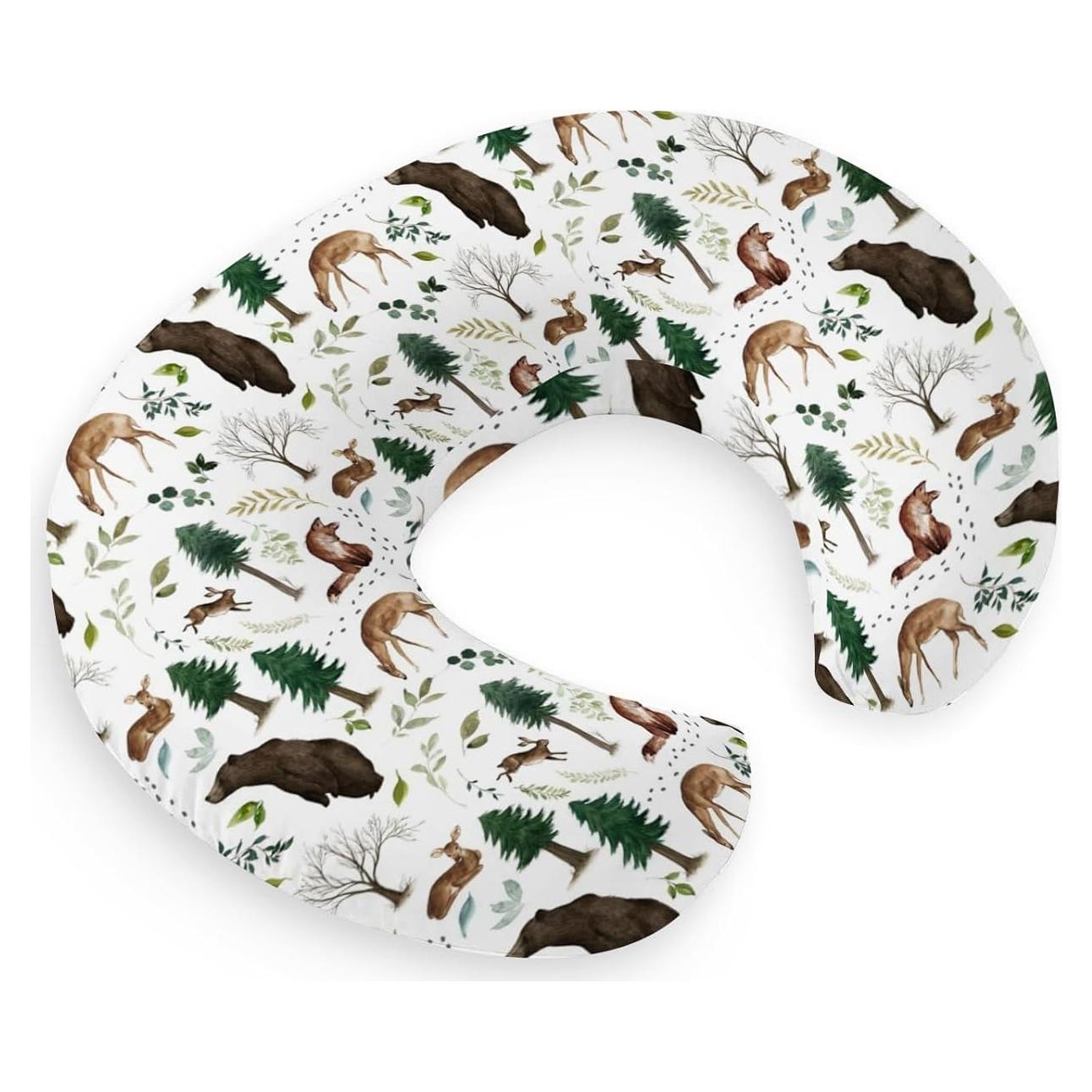 Funda de Almohada de Lactancia HawSkgFub Bosque Oso Zorro