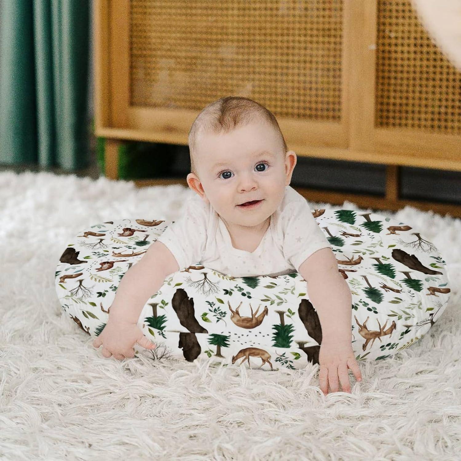 Funda de Almohada de Lactancia HawSkgFub Bosque Oso Zorro