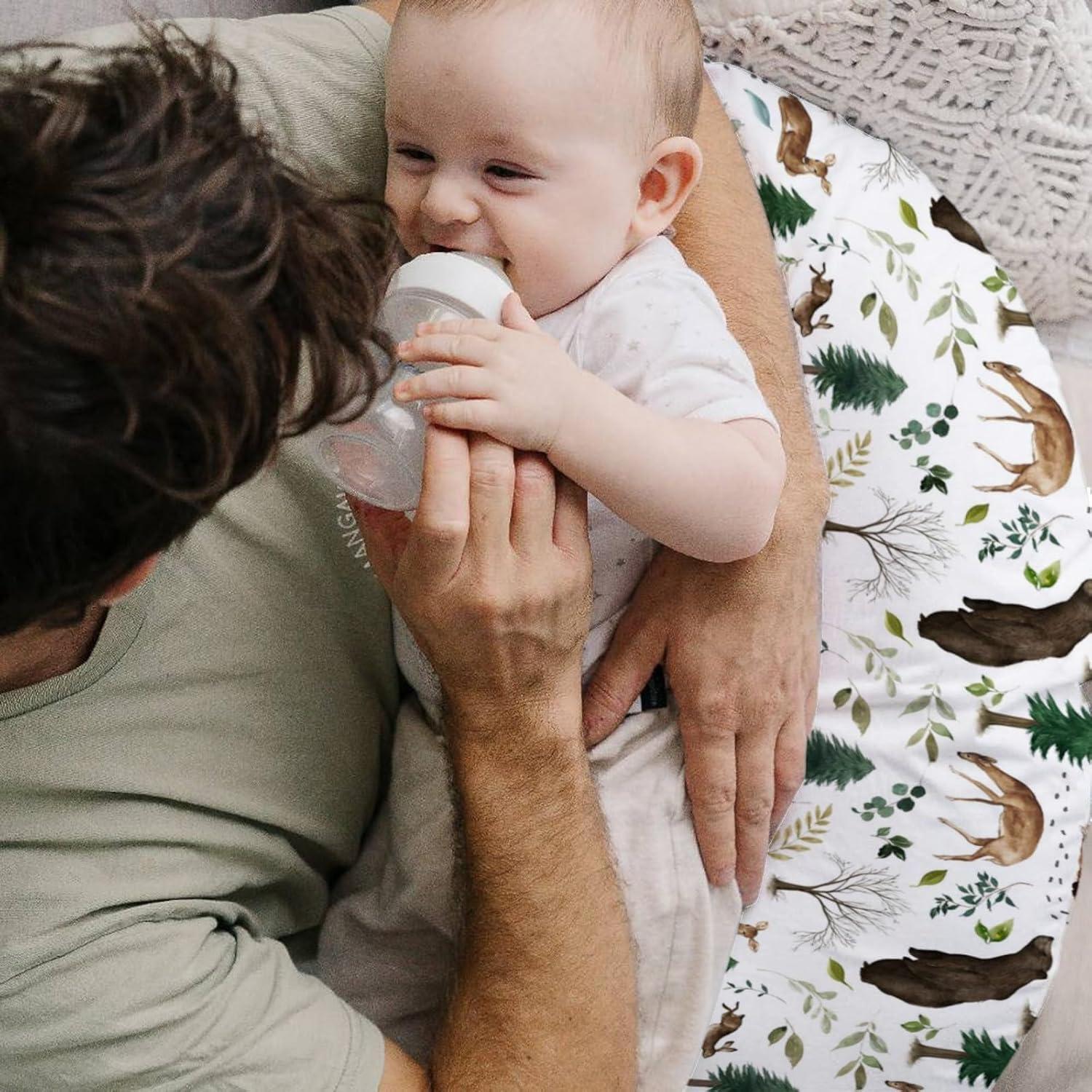 Funda de Almohada de Lactancia HawSkgFub Bosque Oso Zorro