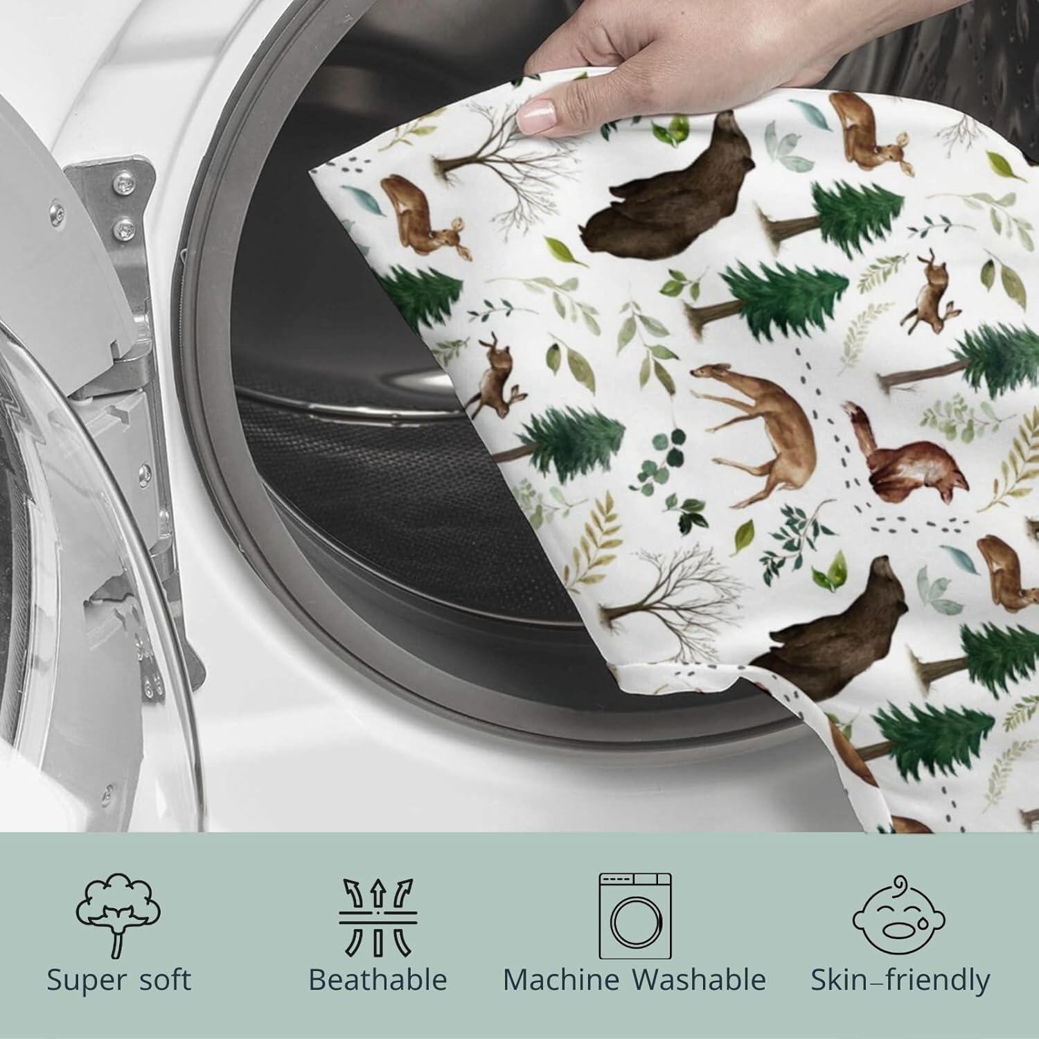 Funda de Almohada de Lactancia HawSkgFub Bosque Oso Zorro