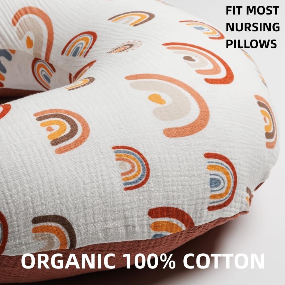 Funda de Almohada de Lactancia Muselina 100% Algodón Boho - 2 Piezas