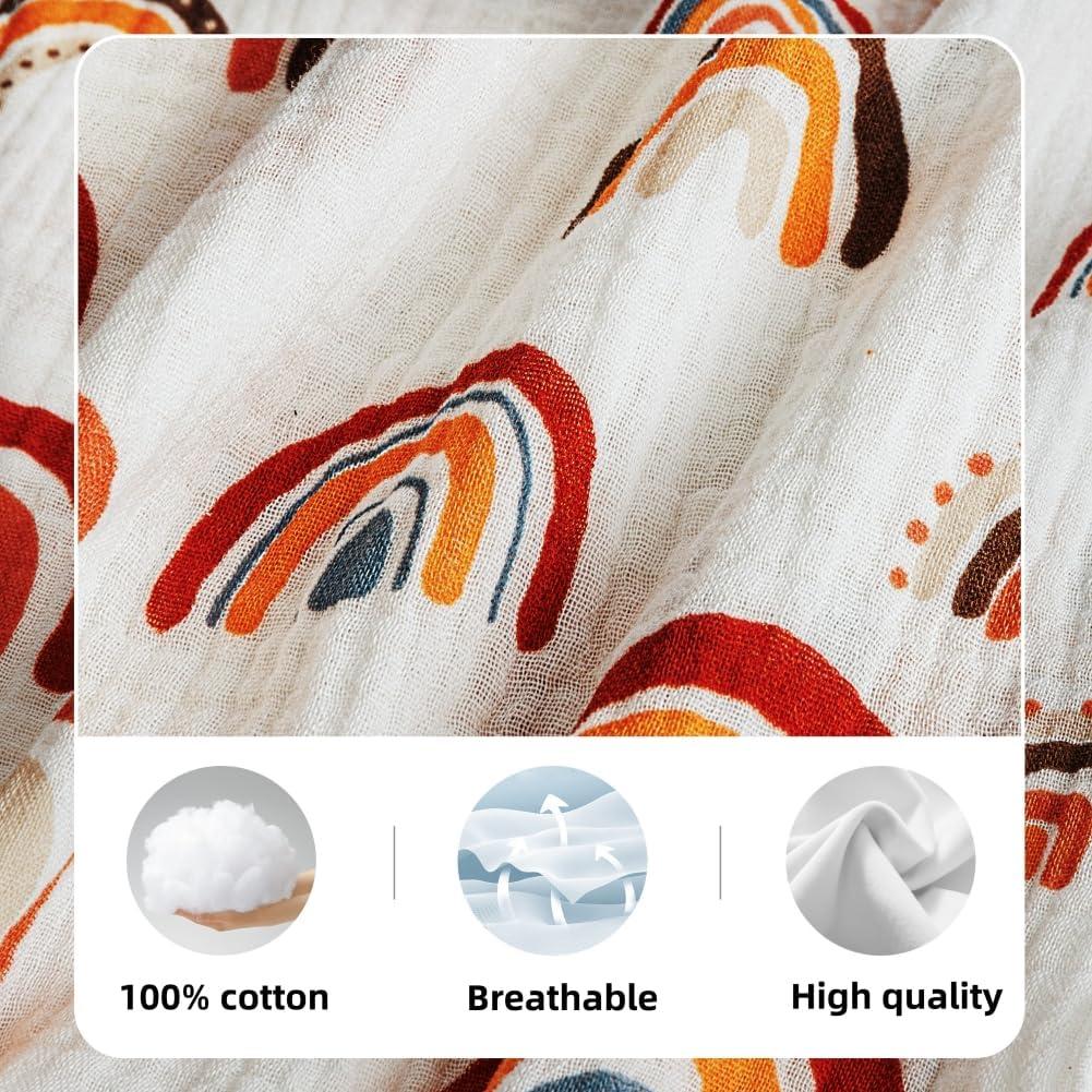 Funda de Almohada de Lactancia Muselina 100% Algodón Boho - 2 Piezas