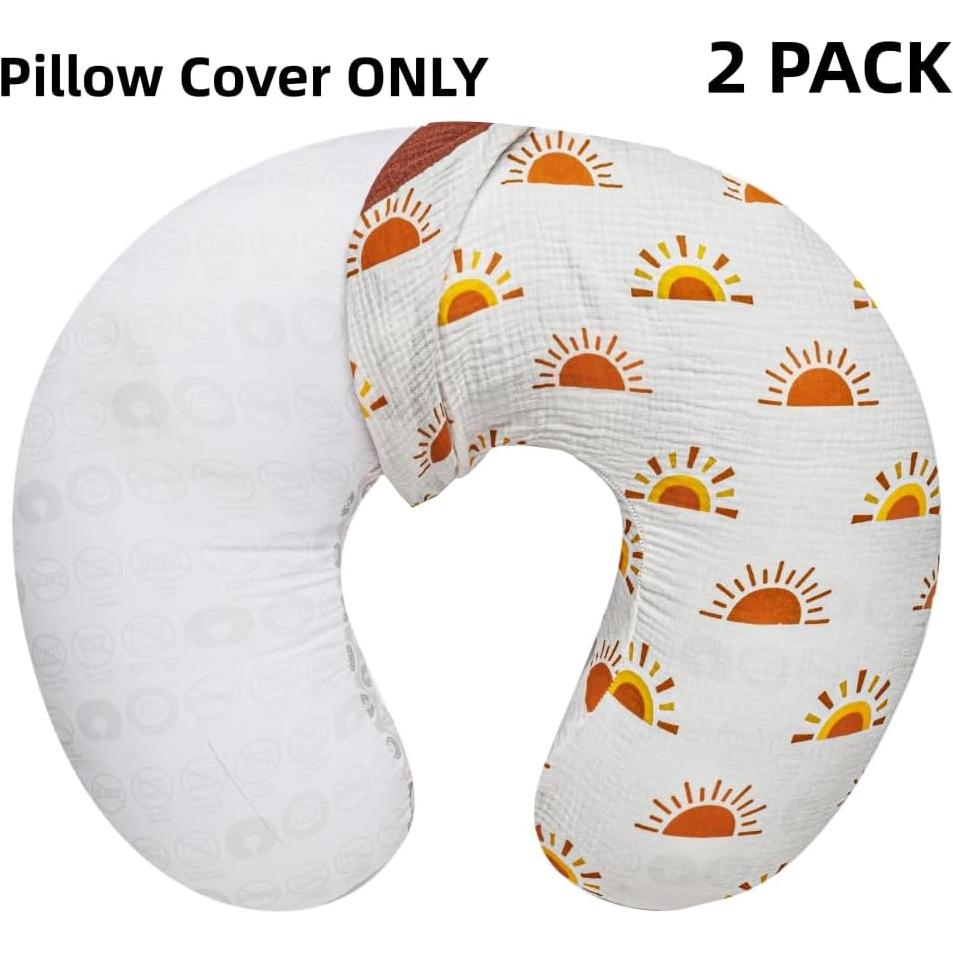 Funda de Almohada de Lactancia Muselina 100% Algodón Boho - 2 Piezas