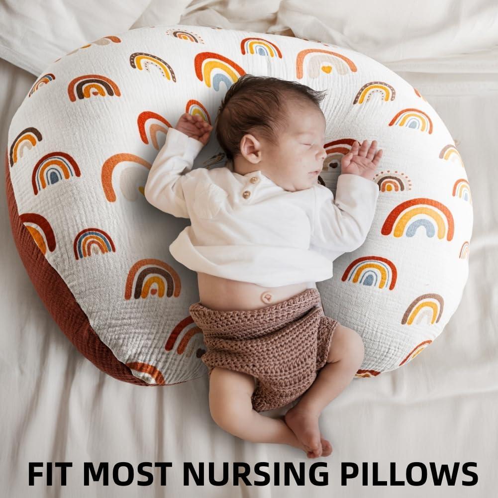 Funda de Almohada de Lactancia Muselina 100% Algodón Boho - 2 Piezas