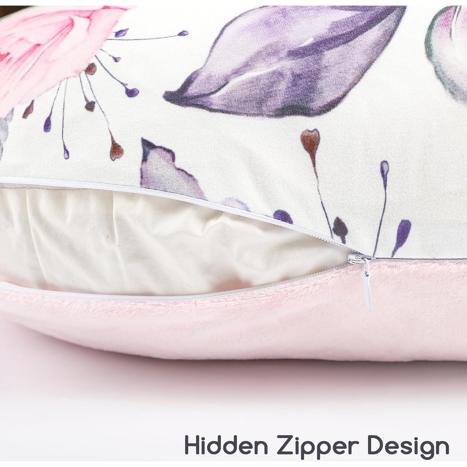 Funda de Almohada de Lactancia Pea Pod Rosa Floral Reversible