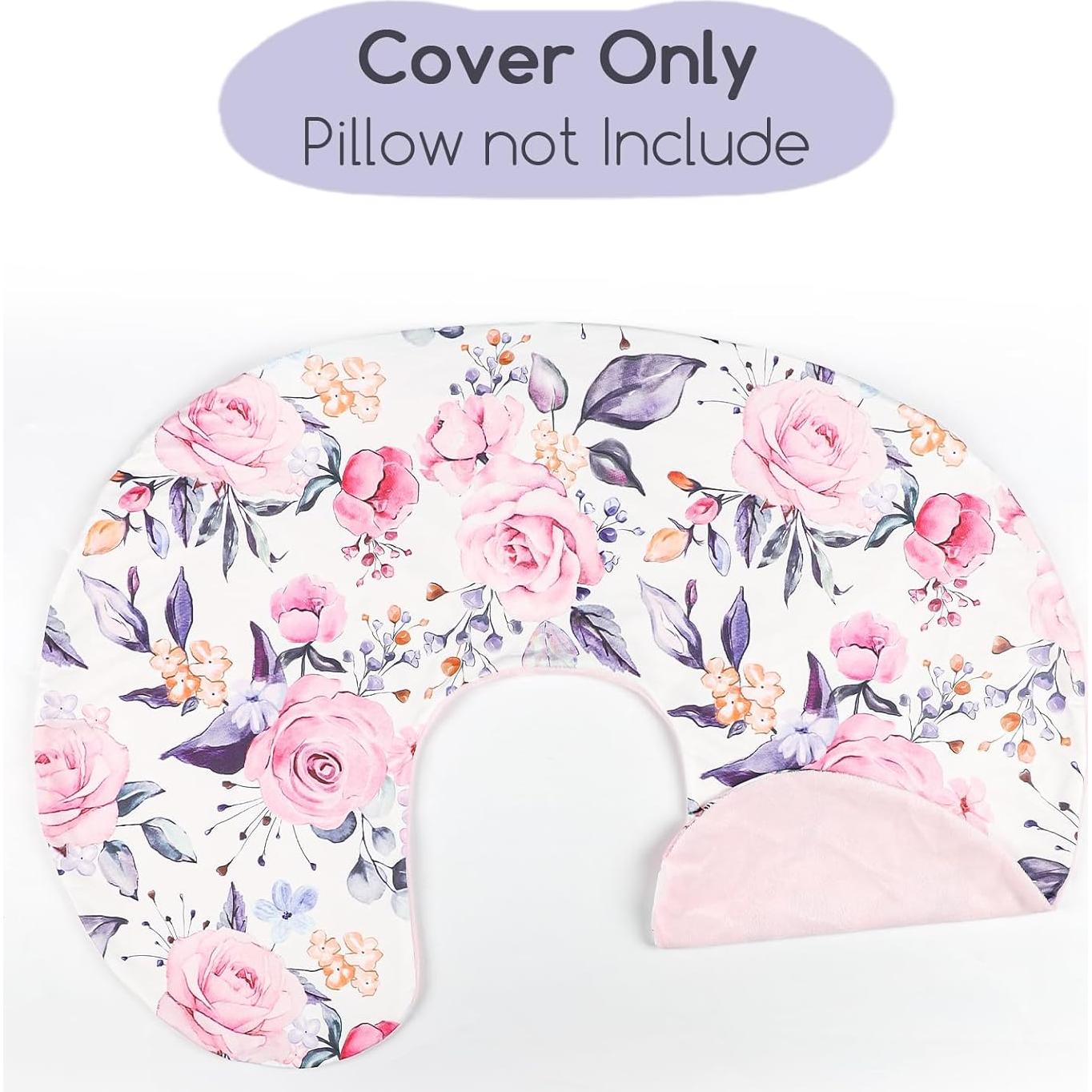 Funda de Almohada de Lactancia Pea Pod Rosa Floral Reversible