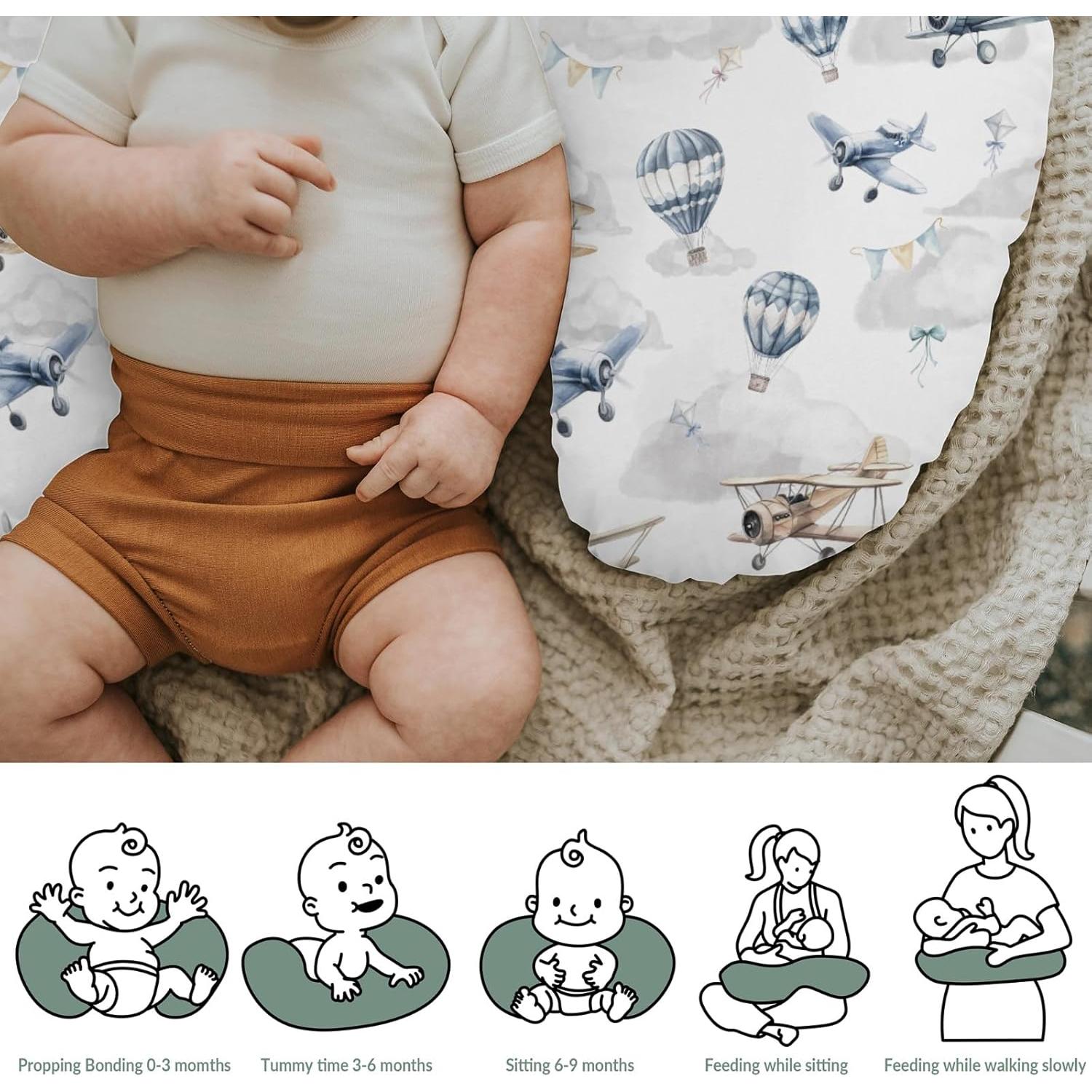 Funda de Almohada de Lactancia Aviones Vintage 55.88x45.72 cm