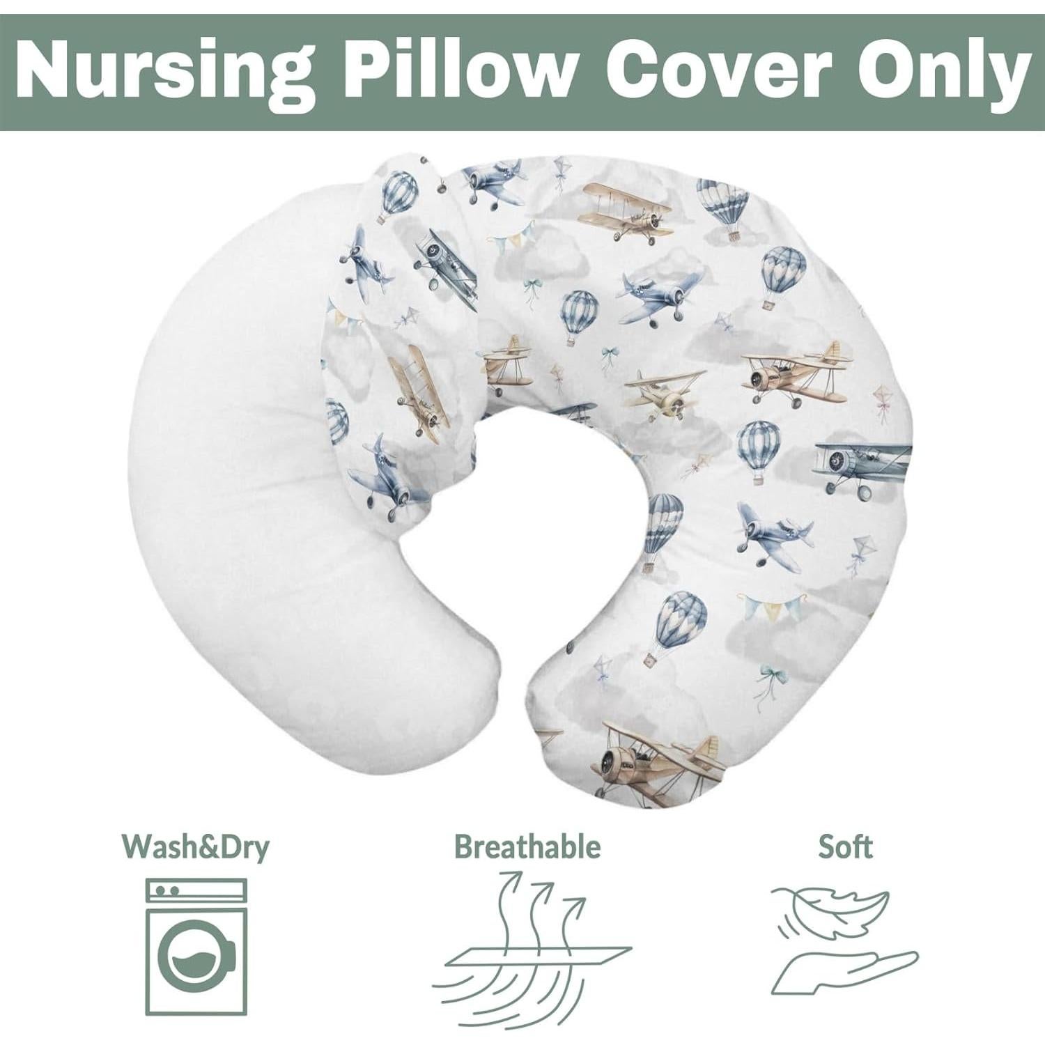 Funda de Almohada de Lactancia Aviones Vintage 55.88x45.72 cm