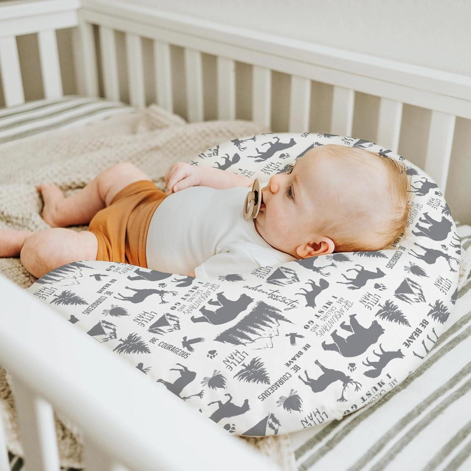 Funda de Almohada de Lactancia ZoUbqchY Animales Grises 56x46 cm