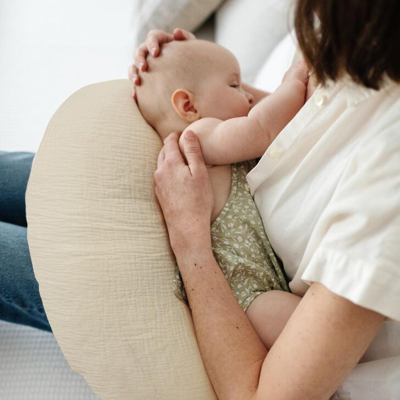 Funda de Almohada de Lactancia Lethooly Algodón Muselina 57x46cm