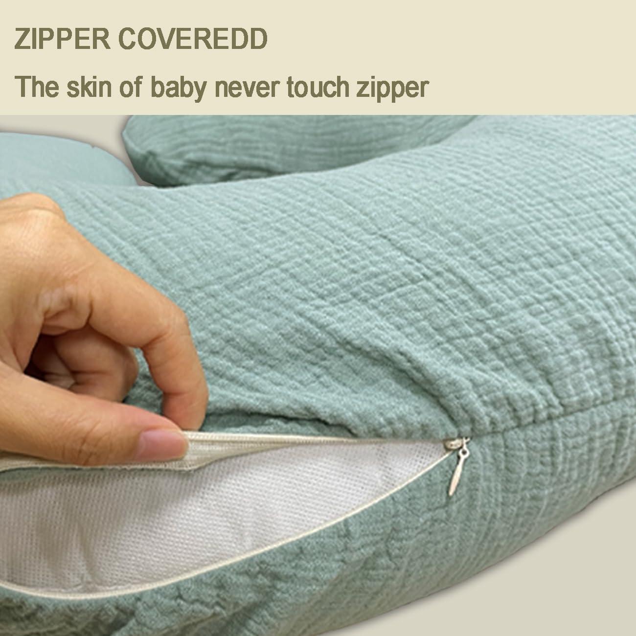 Funda de Almohada de Lactancia Lethooly Algodón Muselina 57x46cm