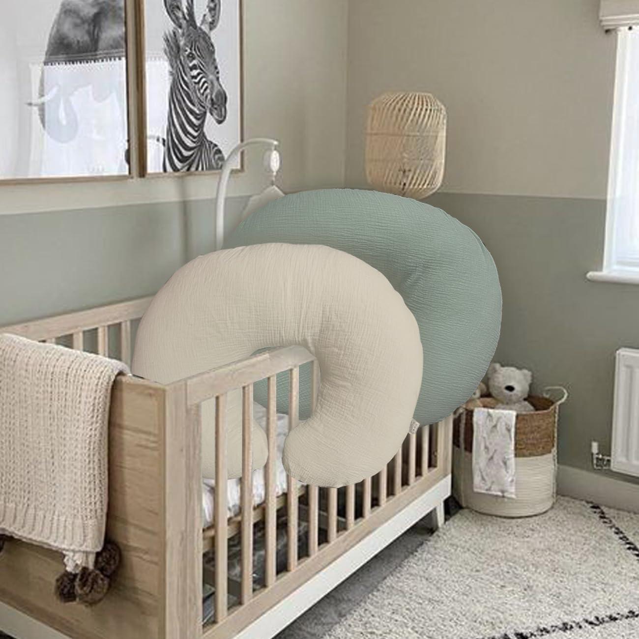 Funda de Almohada de Lactancia Lethooly Algodón Muselina 57x46cm