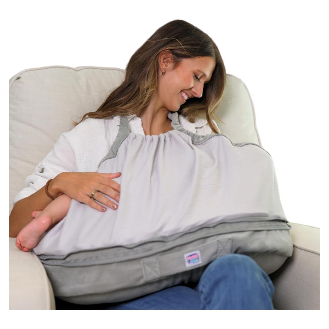 Cojín de Lactancia Twin-Z Gris Ovalado 61x61 cm Sostenible