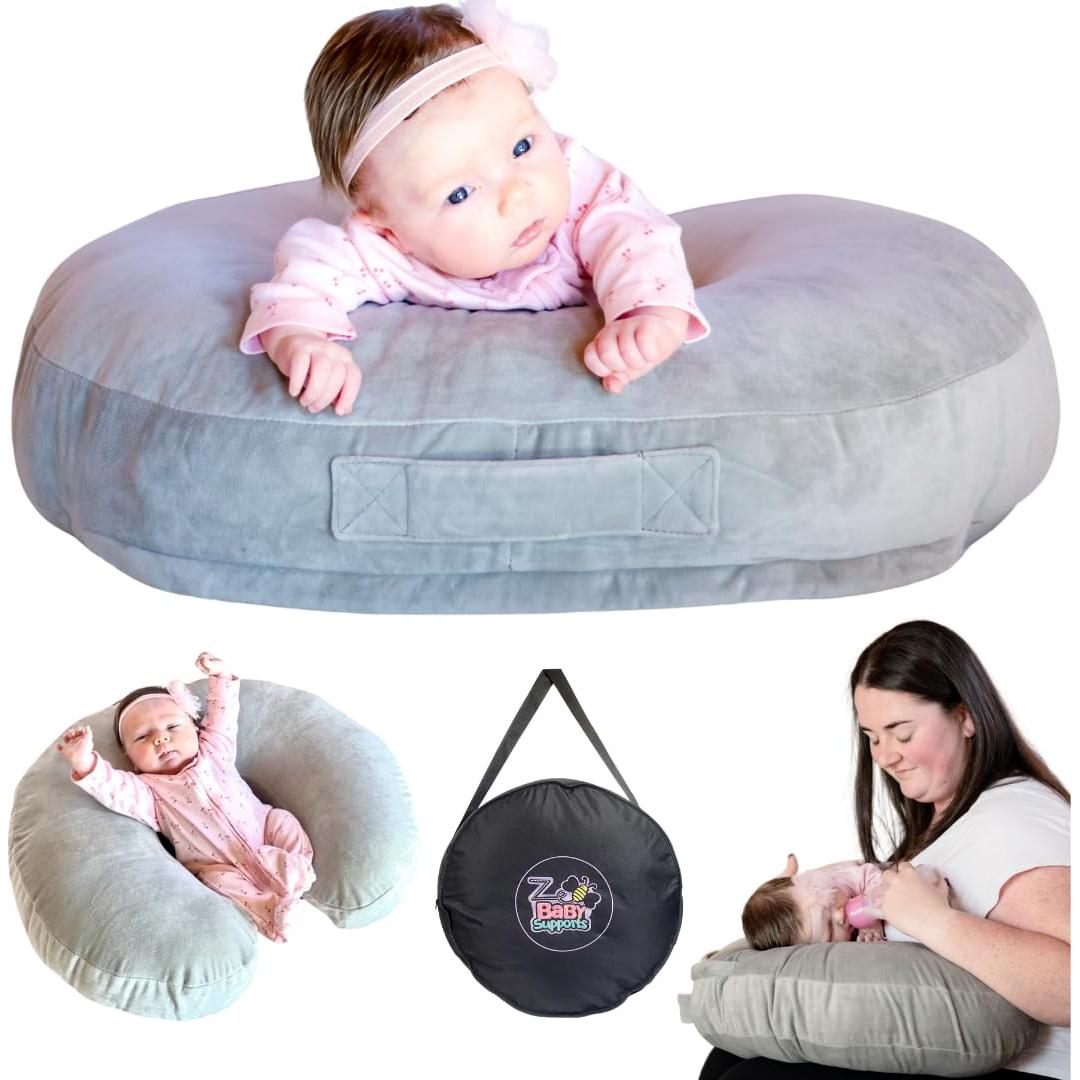 Cojín de Lactancia Twin-Z Gris Ovalado 61x61 cm Sostenible