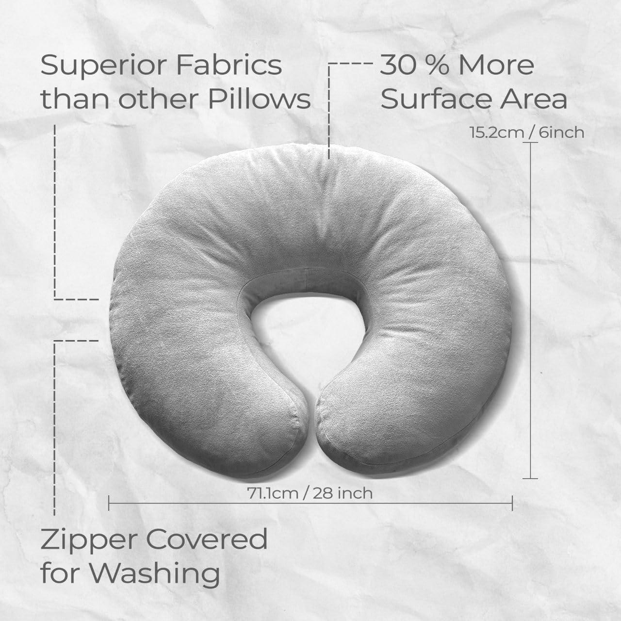 Cojín de Lactancia Twin-Z Gris Ovalado 61x61 cm Sostenible