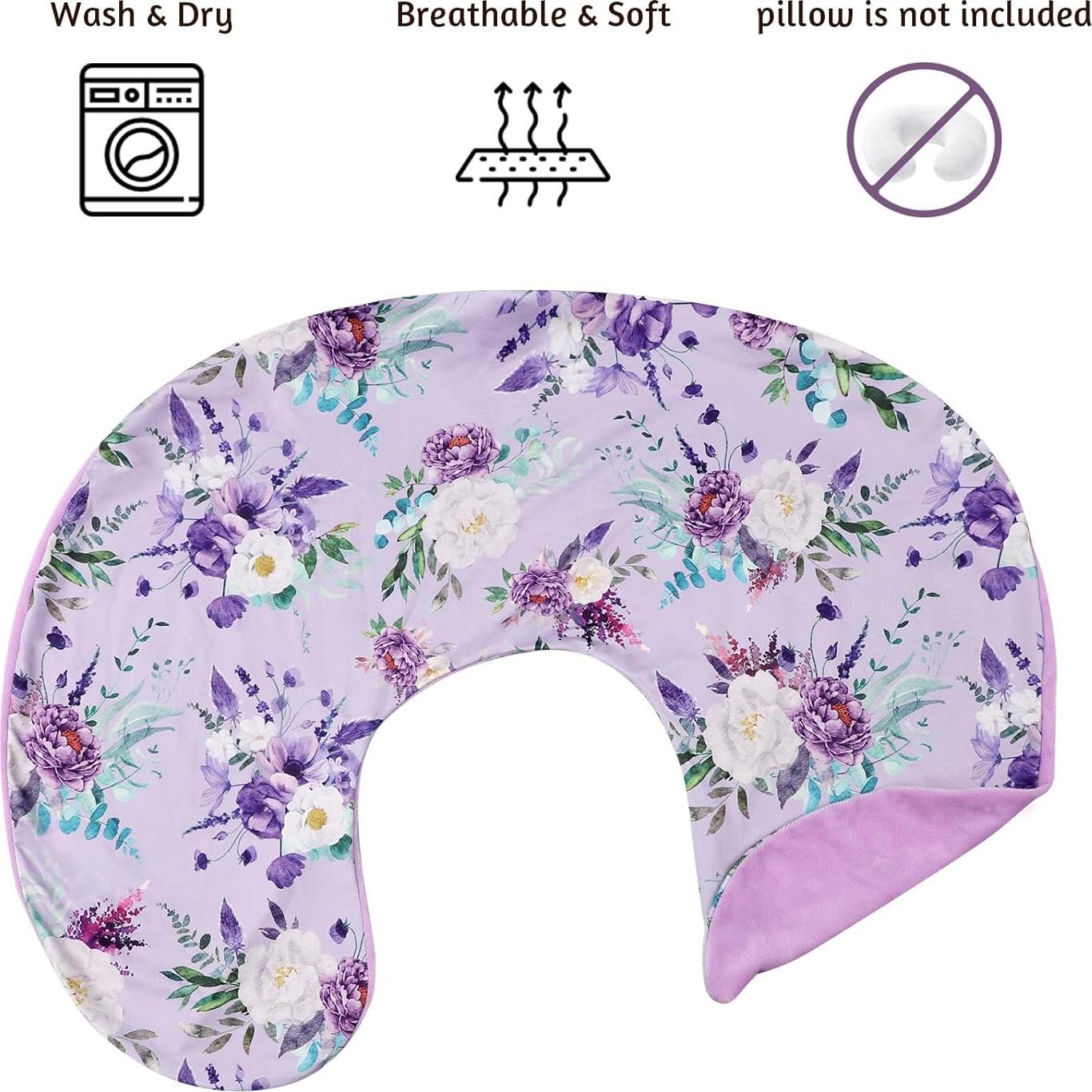 Funda de Almohada de Lactancia CARUILI Floral Púrpura 68x48 cm