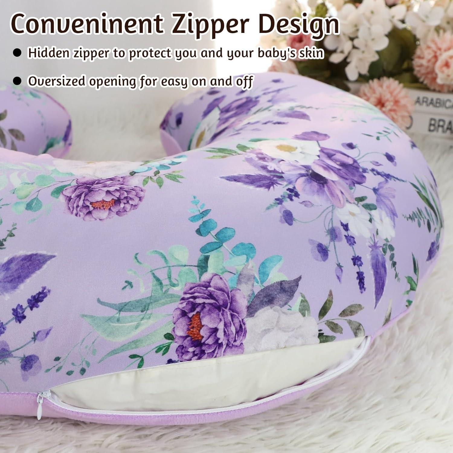 Funda de Almohada de Lactancia CARUILI Floral Púrpura 68x48 cm