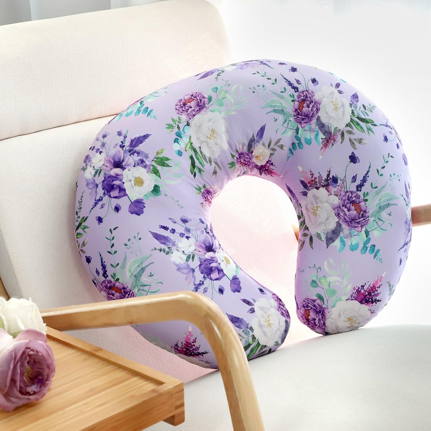 Funda de Almohada de Lactancia CARUILI Floral Púrpura 68x48 cm