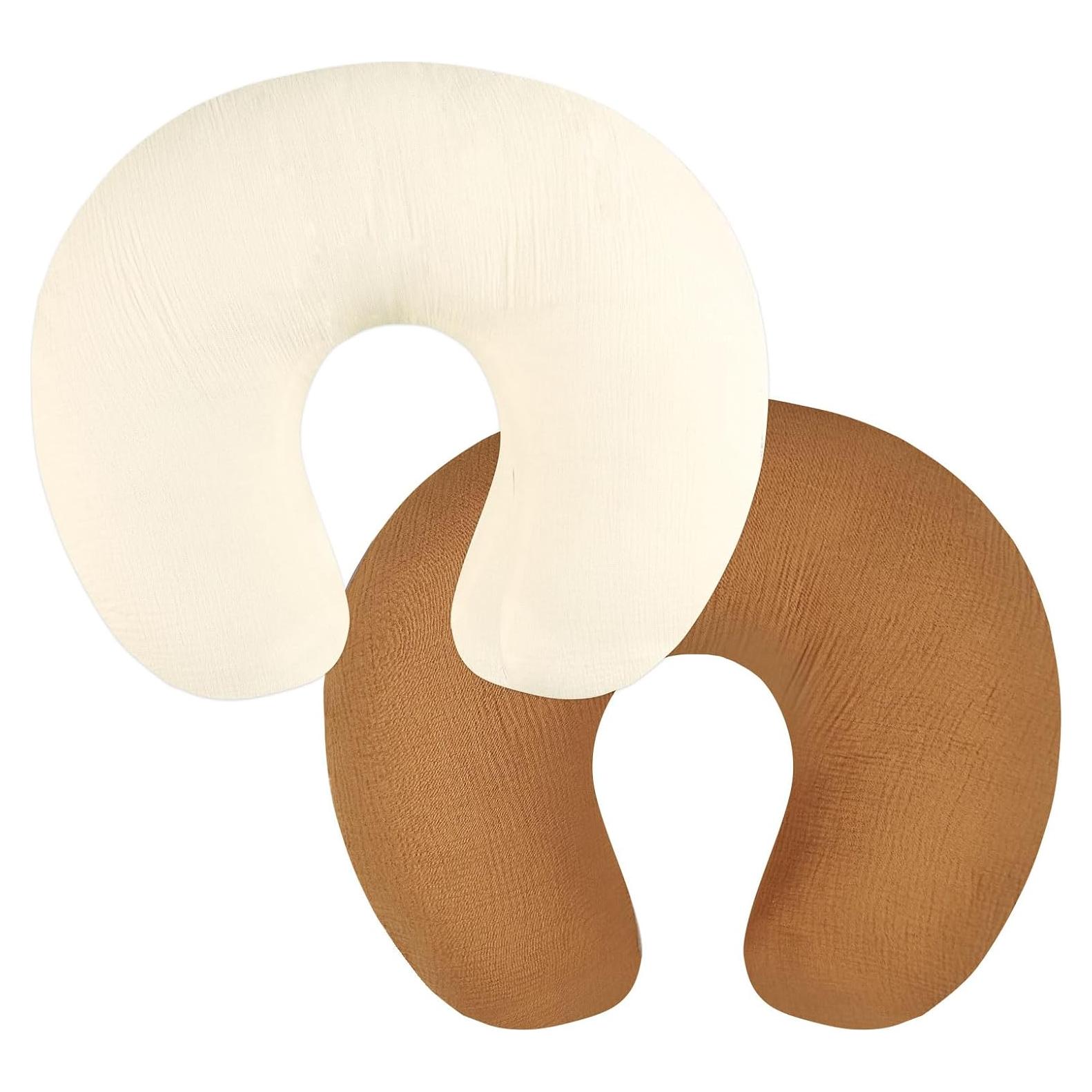 Cubiertas de Almohada de Lactancia Muslin GFU 2 Pzas Beige Marrón