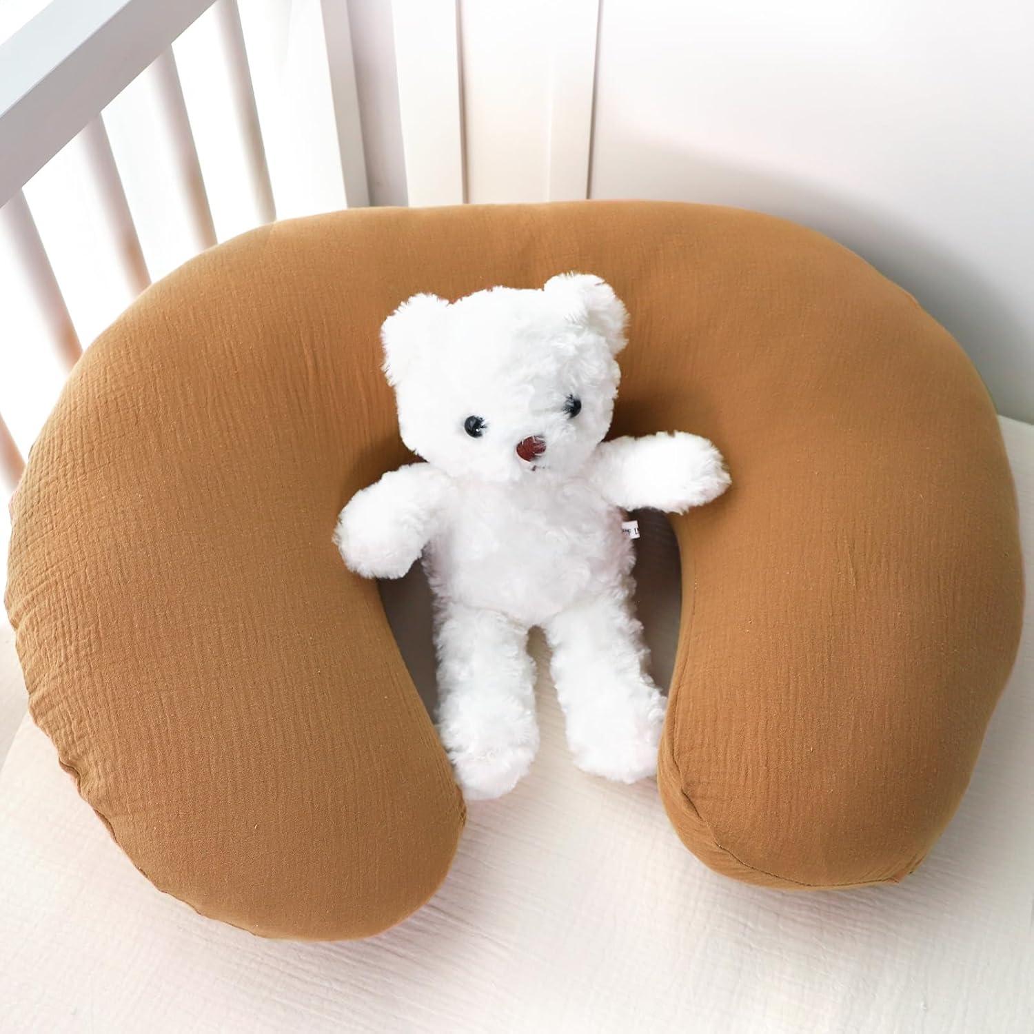 Cubiertas de Almohada de Lactancia Muslin GFU 2 Pzas Beige Marrón