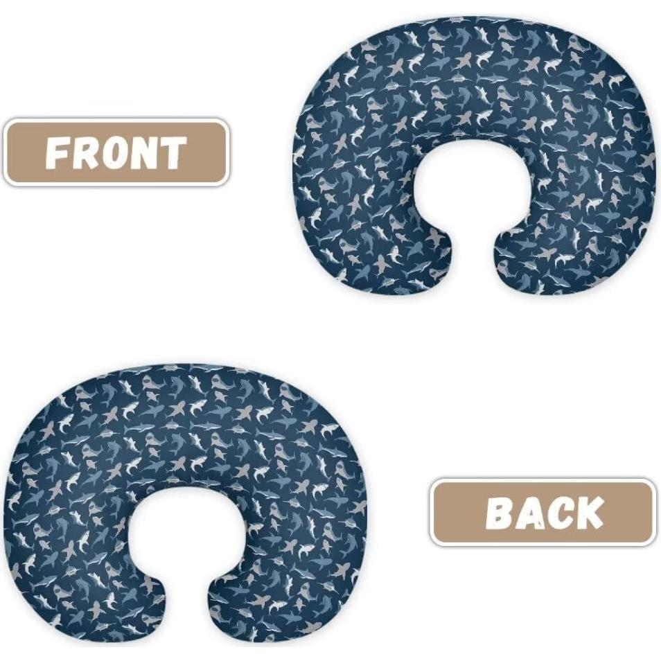 Funda de Almohada de Lactancia TSVAGA Tiburón Azul Suave 55.88x45.72cm