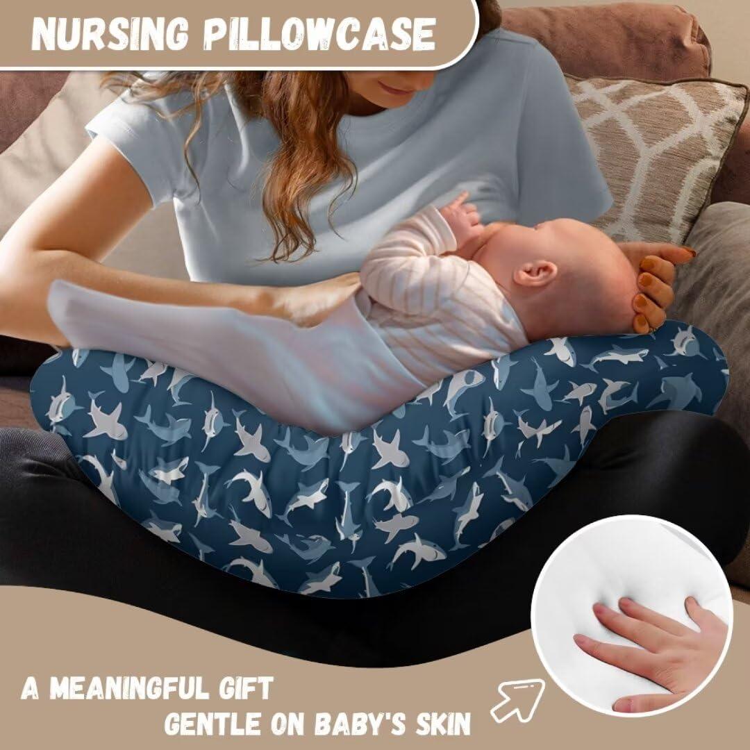Funda de Almohada de Lactancia TSVAGA Tiburón Azul Suave 55.88x45.72cm