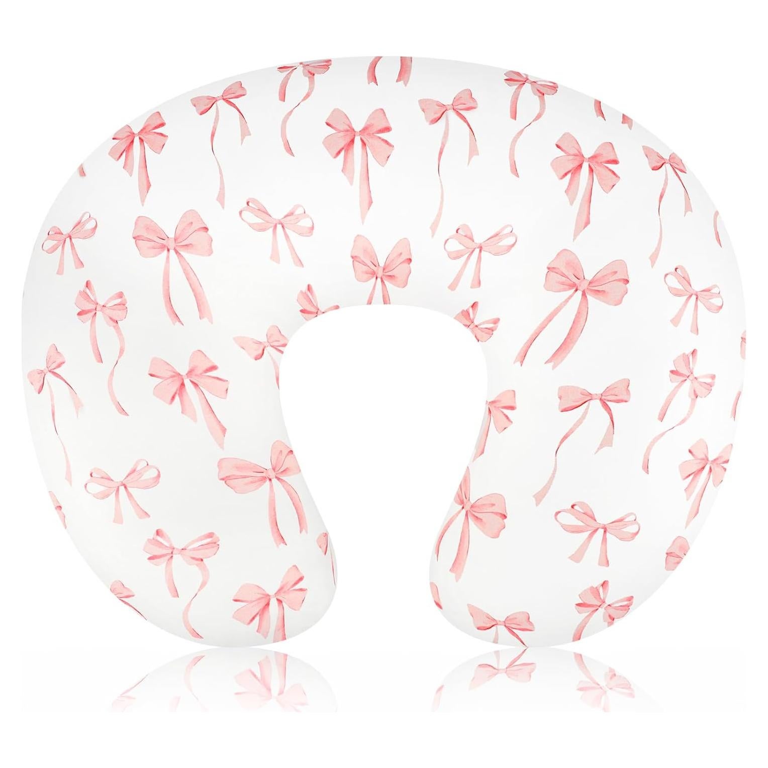 Funda de Almohada de Lactancia Lazo Rosa - Poliester Suave 45.7x56.8 cm