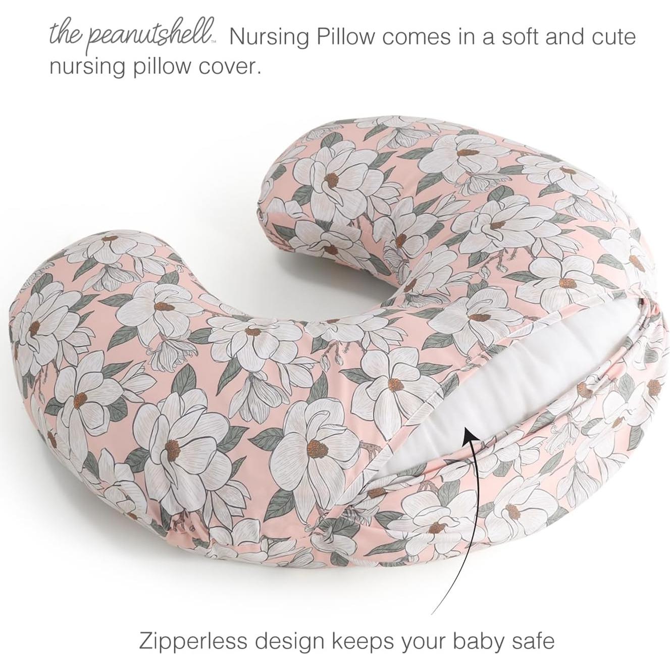 Cojín de Lactancia The Peanutshell Magnolia - Floral, Suave y Lavable