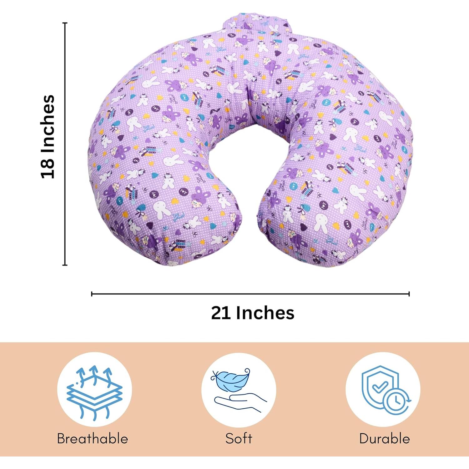 Almohada de Lactancia Rely+ Forma U Algodón Transpirable 53x45cm