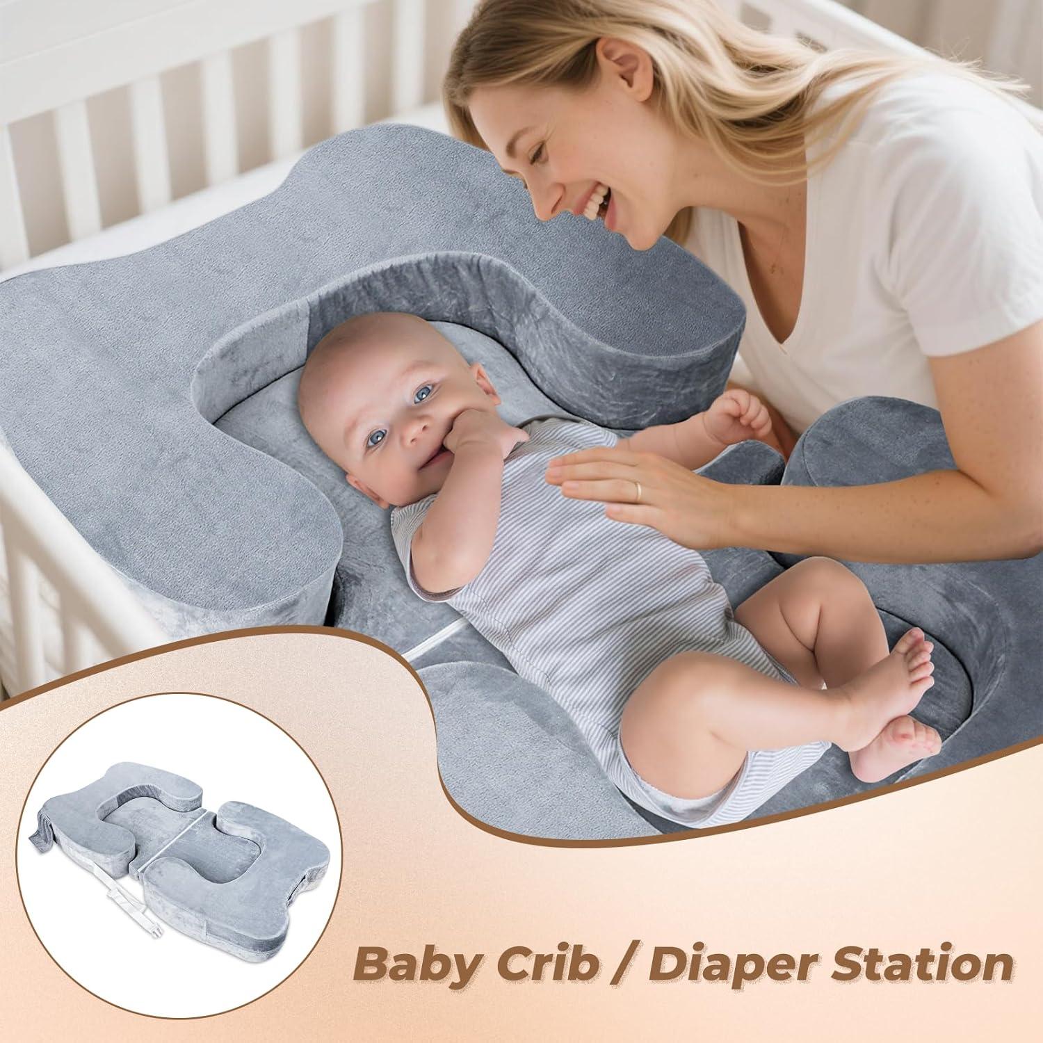Almohada de Lactancia EKEPE para Gemelos Ajustable Gris