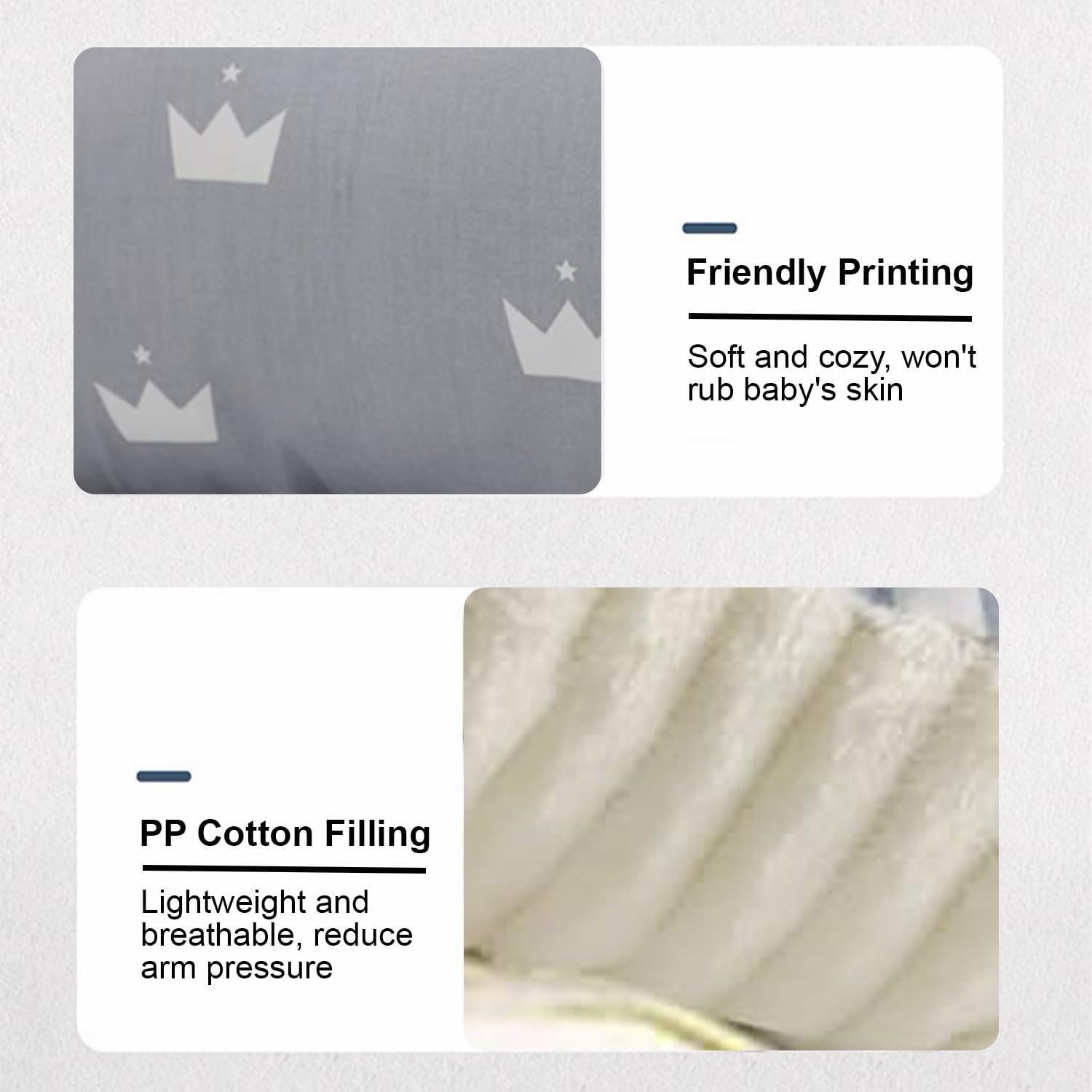 Cojín de Lactancia Ajustable POVENK Gris para Bebé