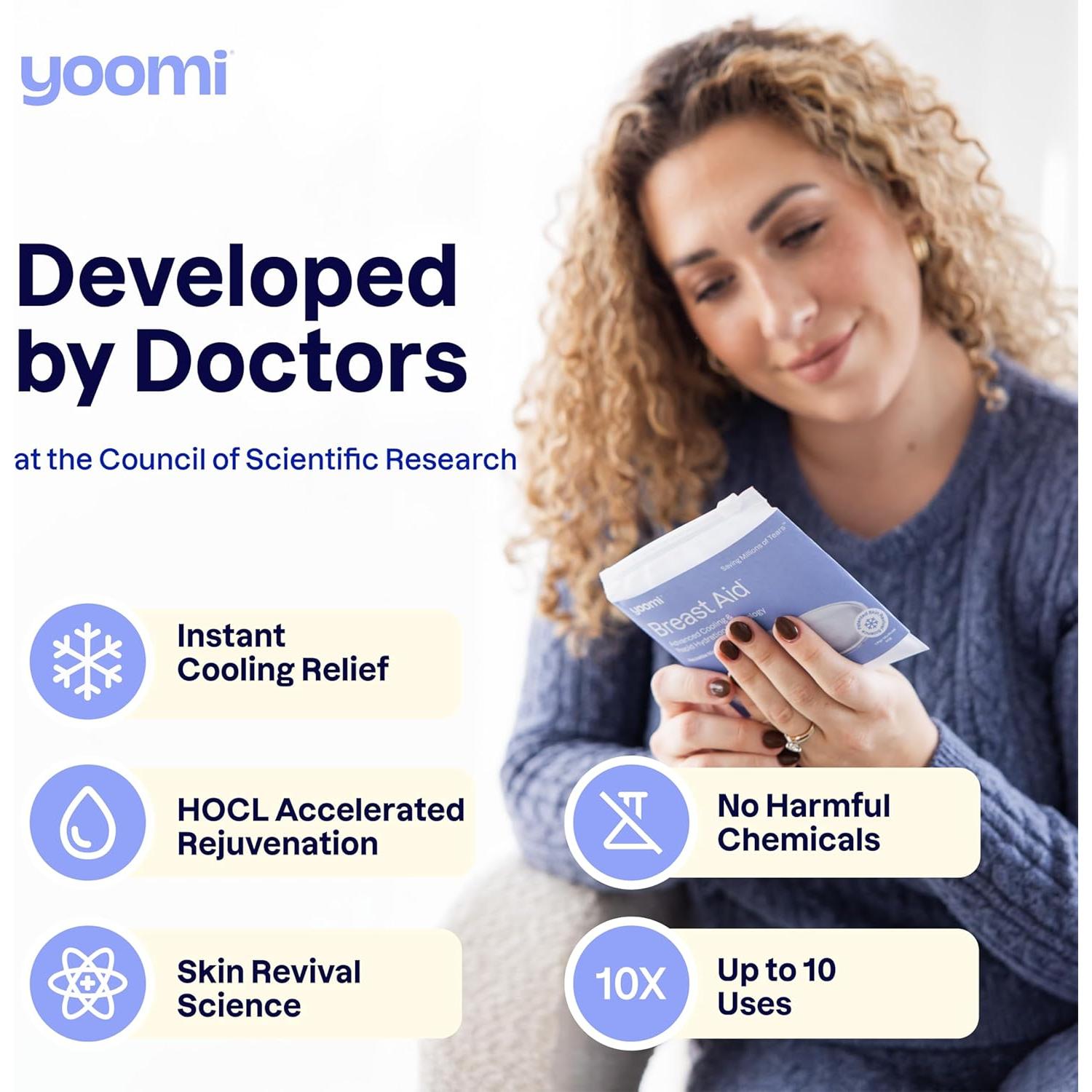 PADS DE CRIOGEL YOOMI PARA PEZONES GRIETADOS, 10 UNIDADES