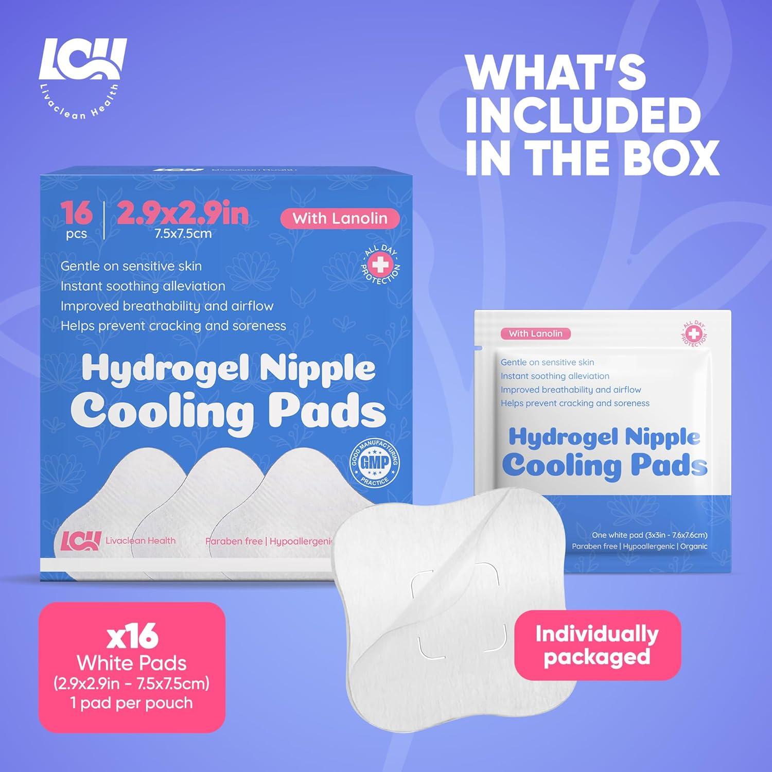 16 Almohadillas de Hidrogel Livaclean para Pezones Lactancia