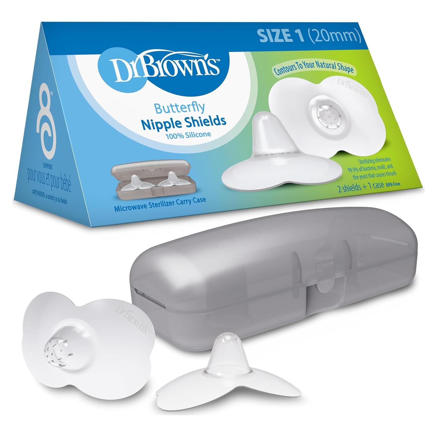 Escudos de Pezón Mariposa Dr. Brown 20mm para Lactancia