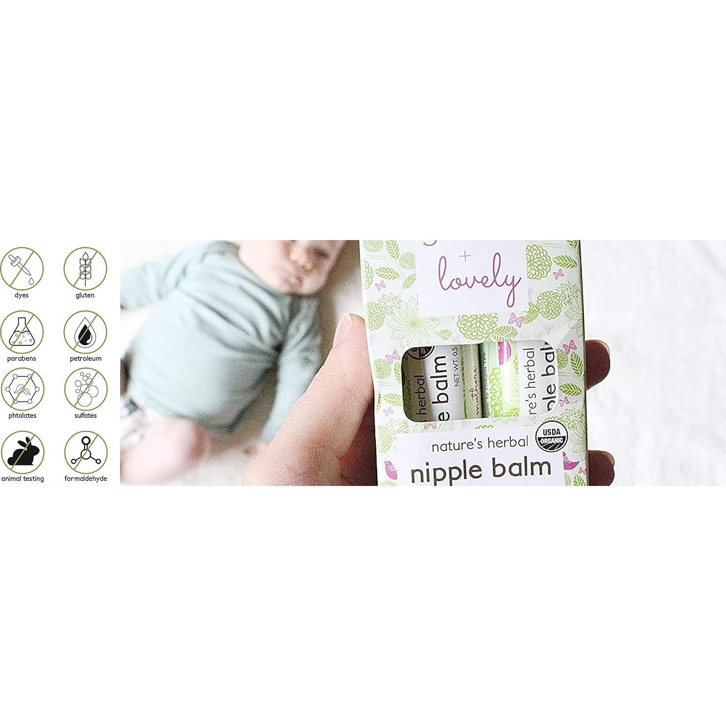 Bálsamo para Pezones Orgánico Green Lovely - Alivio Lactancia 2x14g