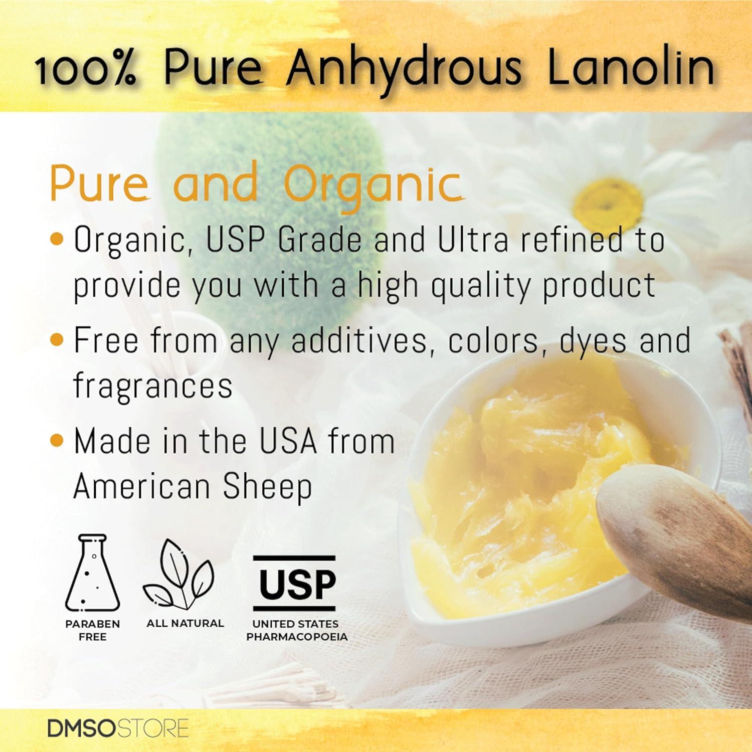 Lanolina 0.45 kg DMSOSTORE 100% pura sin refinar hidratante