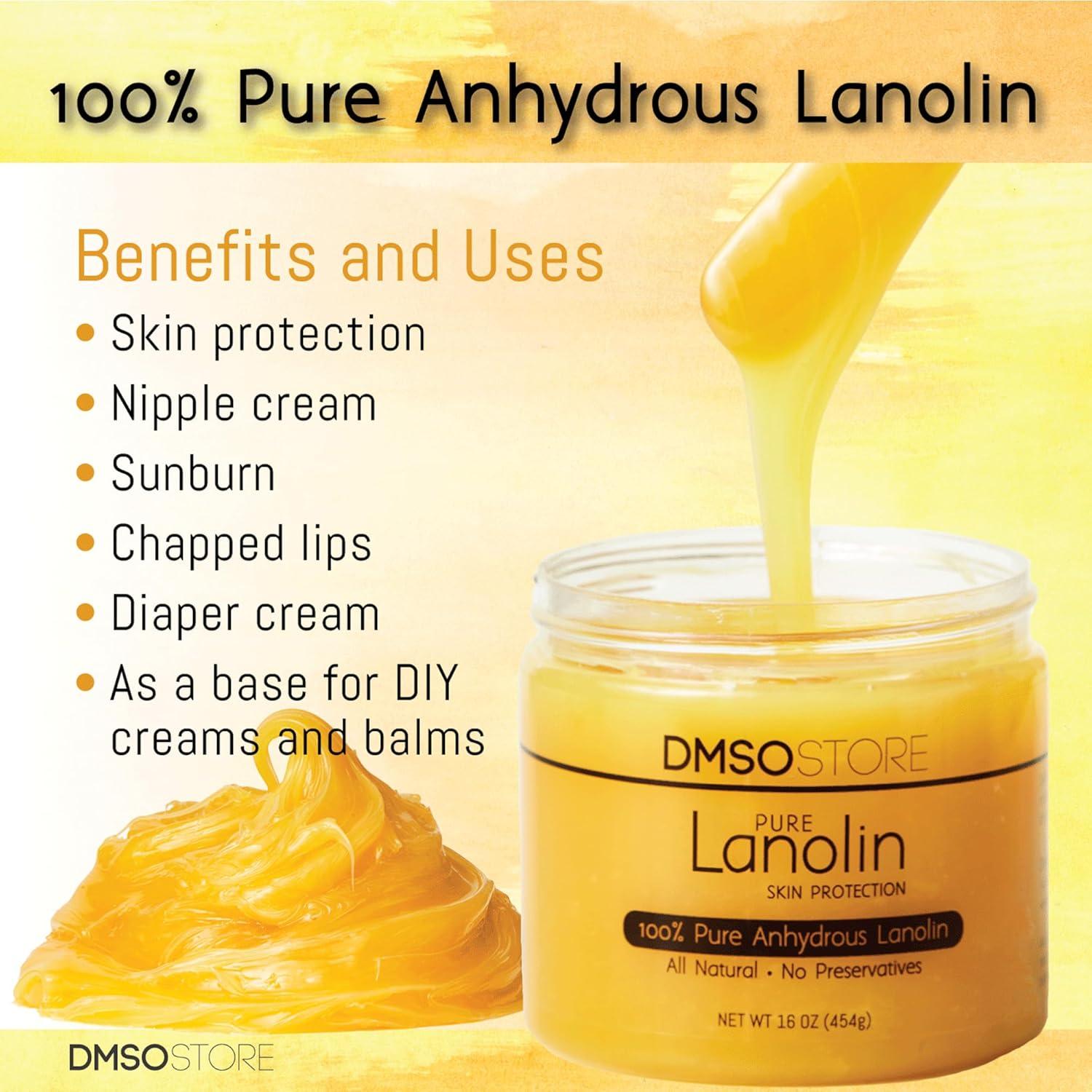 Lanolina 0.45 kg DMSOSTORE 100% pura sin refinar hidratante