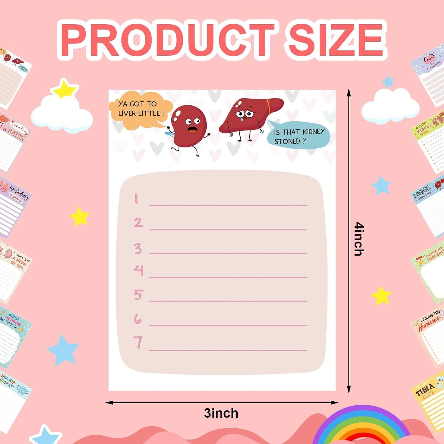 Bloc de Notas Divertido para Enfermeras Jetec - 36 Piezas 7.6x10 cm