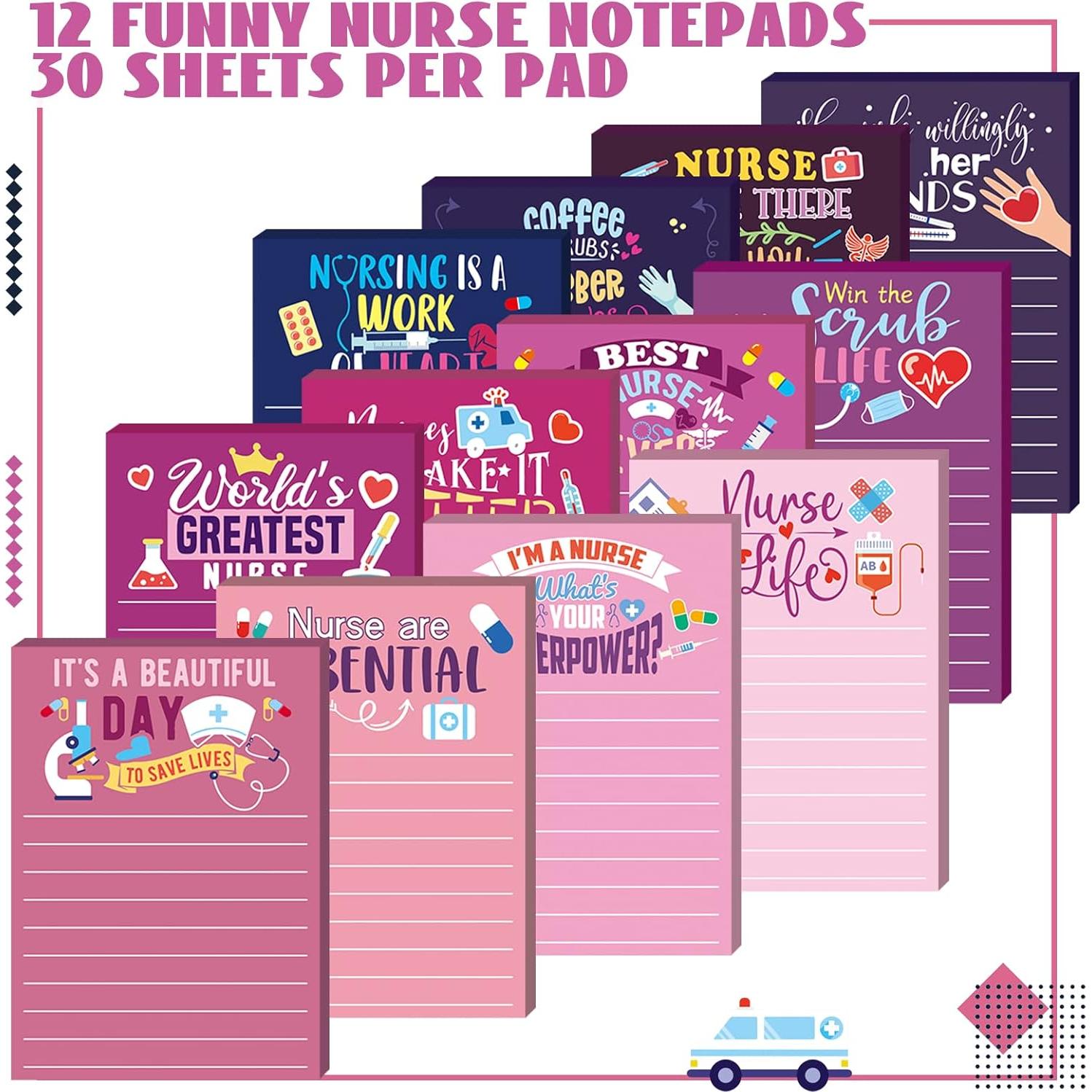 Bloc de Notas Adhesivos para Enfermeras Eaasty - 12 Pcs 10x14 cm