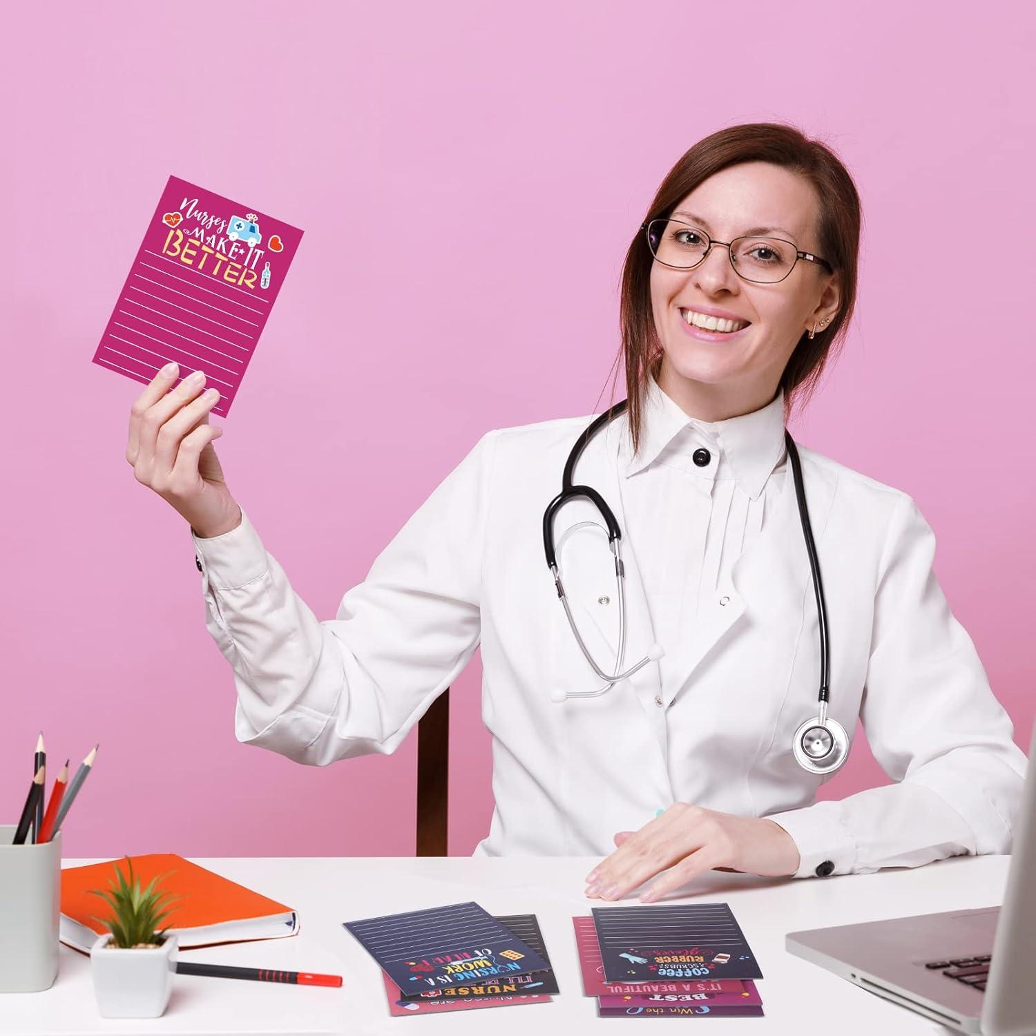 Bloc de Notas Adhesivos para Enfermeras Eaasty - 12 Pcs 10x14 cm