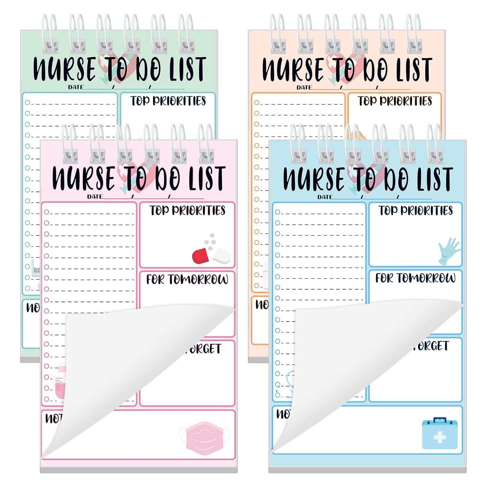 Bloc de Notas Espiral Gueevin para Enfermeras - 4 Pcs 10x15 cm